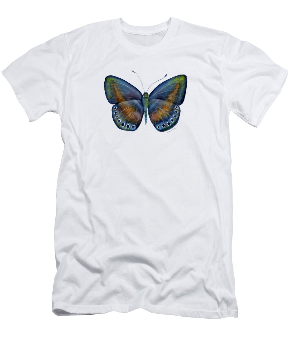Danis T-Shirt featuring the painting 39 Mydanis Butterfly by Amy Kirkpatrick