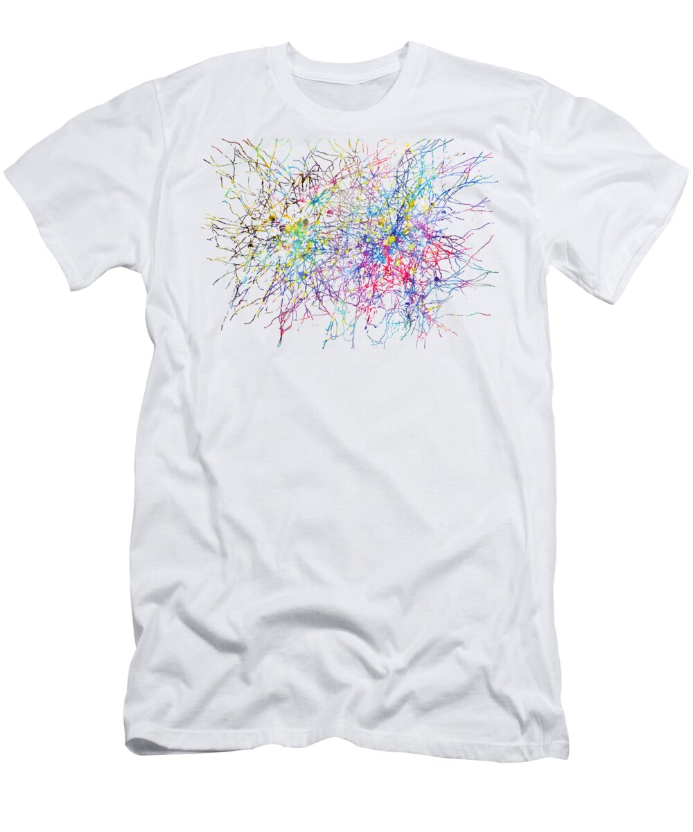 Cortical Neurons T-Shirt featuring the digital art Cortical Neurons #4 by Erzebet S
