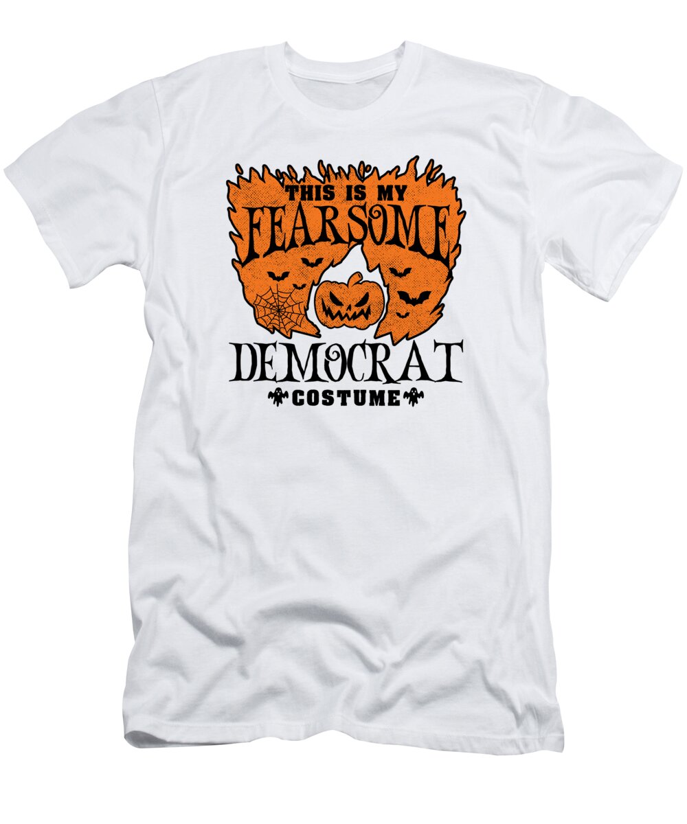 Halloween T-Shirt featuring the digital art Halloween Democrat Costume Pumpkin Party Supporter #4 by Toms Tee Store
