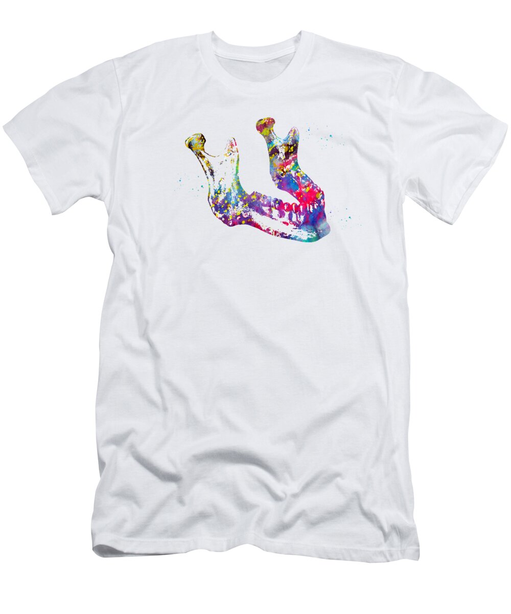 Human Jaw Skeleton T-Shirt featuring the digital art Human Jaw Skeleton #4 by Erzebet S