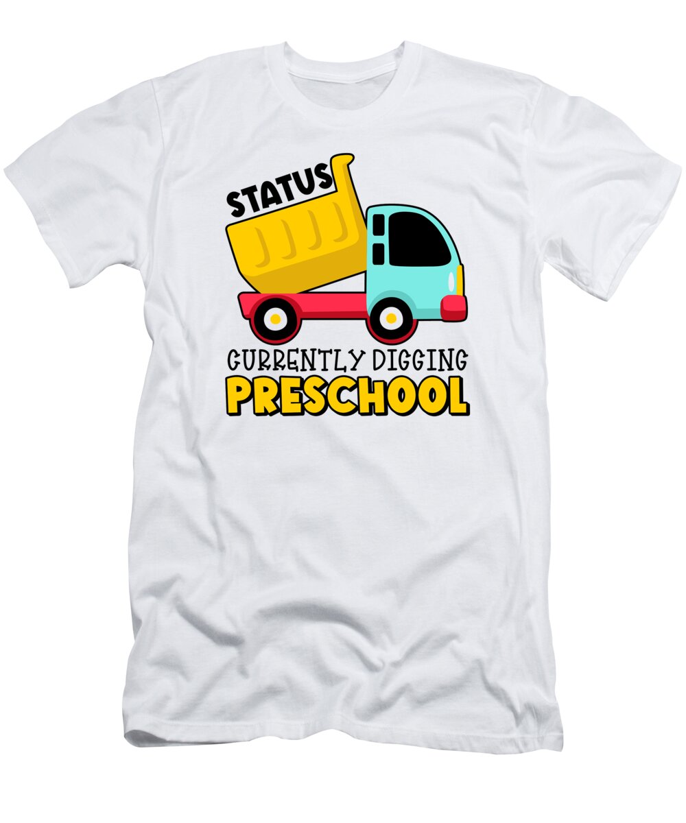 Preschool T-Shirt featuring the digital art Kids Back to School Currently Digging Preschool for Boys #4 by Toms Tee Store