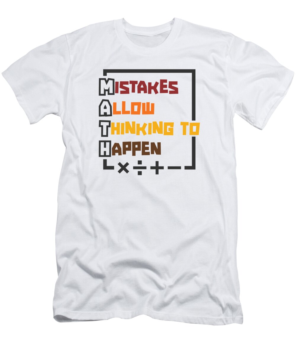 Math Teacher T-Shirt featuring the digital art Math Teacher Math Symbols Student Equation #4 by Toms Tee Store