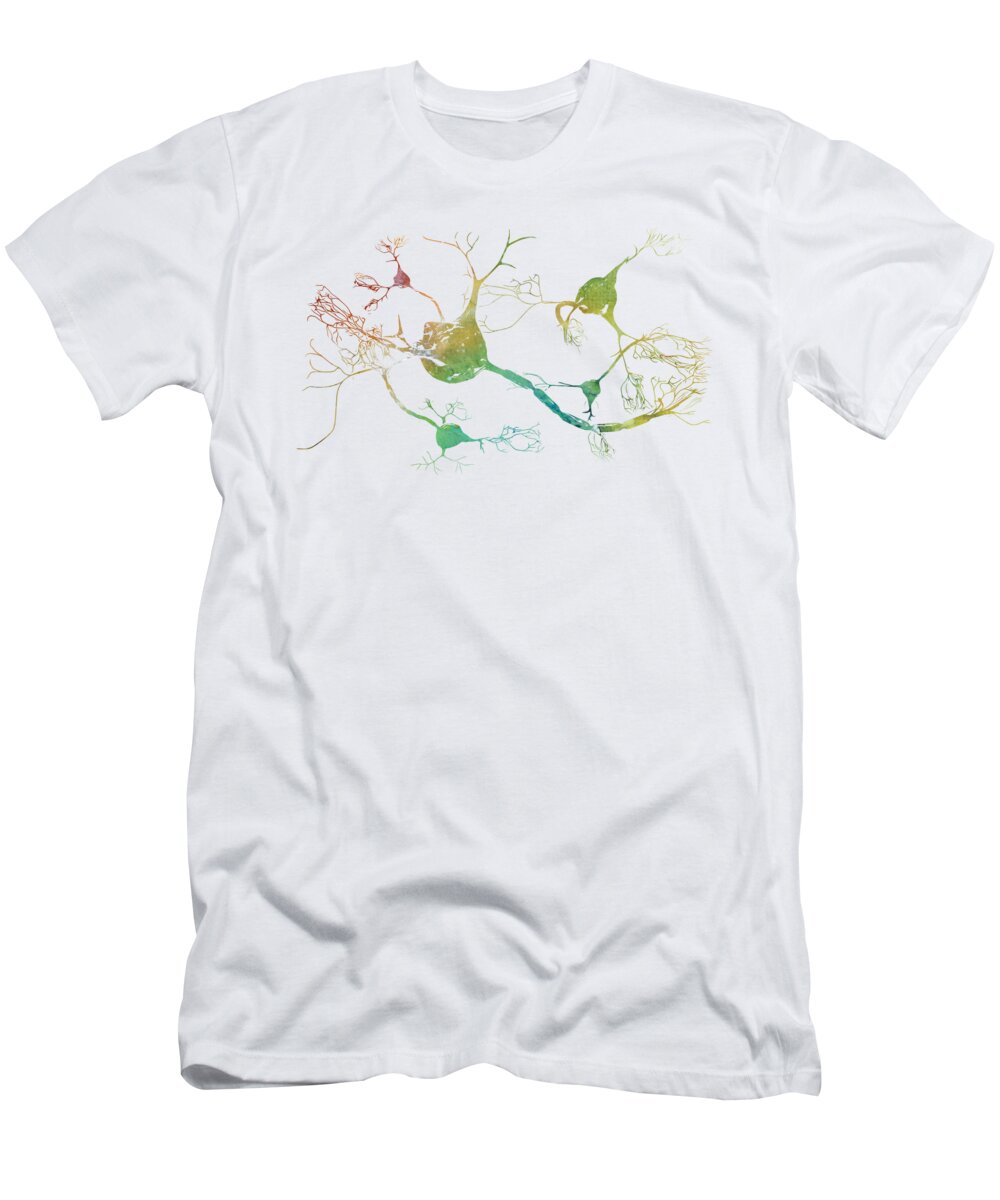 Neurons And Nervous System T-Shirt featuring the digital art Neurons and nervous system #4 by Erzebet S