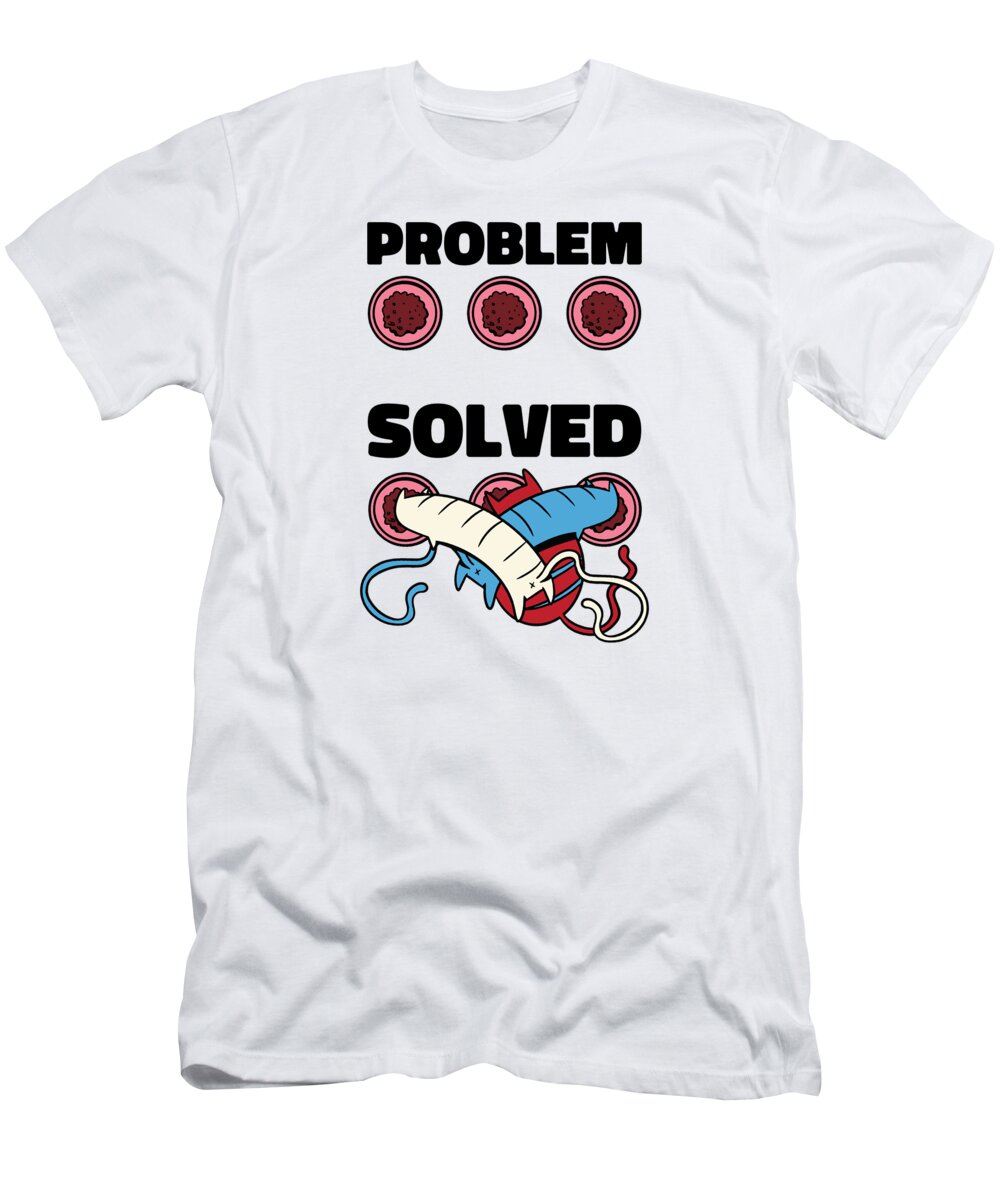 Problem T-Shirt featuring the digital art Problem Solution Cat Feline Cat Owner Pet #4 by Toms Tee Store