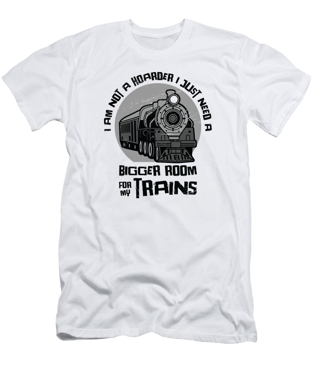 Train T-Shirt featuring the digital art Train Model Railroad Builder Locomotive Train Fan #4 by Toms Tee Store