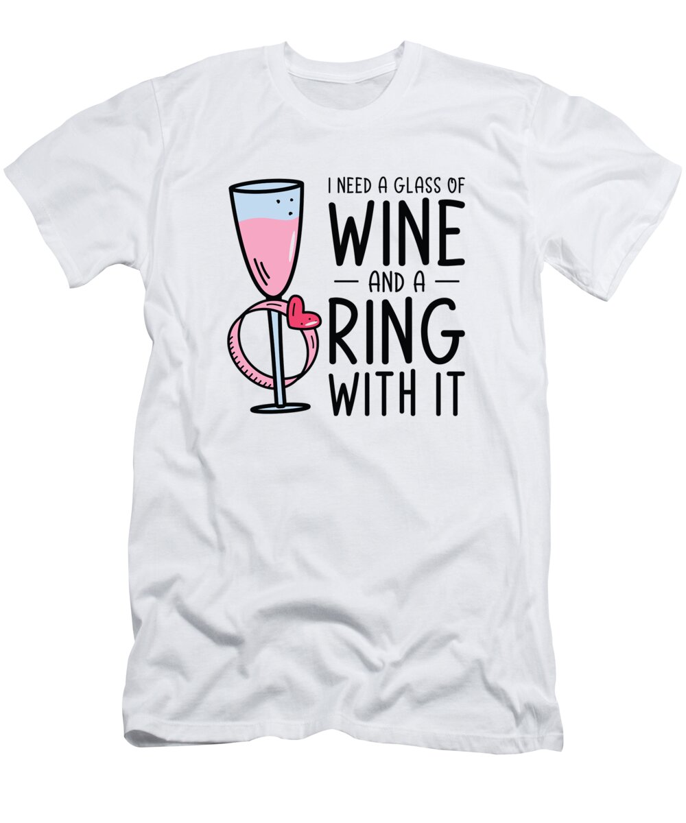 Wine Drinking T-Shirt featuring the digital art Wine Drinking Couple Wine Lover Romance Drinks #4 by Toms Tee Store