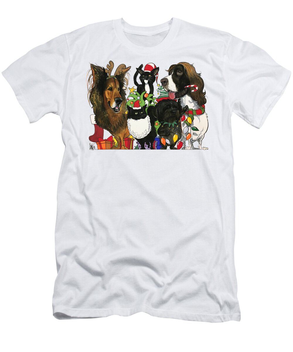 Stefanos T-Shirt featuring the drawing 4176 Stefanos by Canine Caricatures By John LaFree