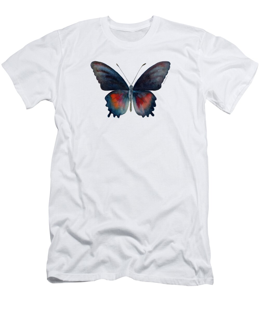 Parides Orellana T-Shirt featuring the painting 49 Parides Orellana Butterfly by Amy Kirkpatrick