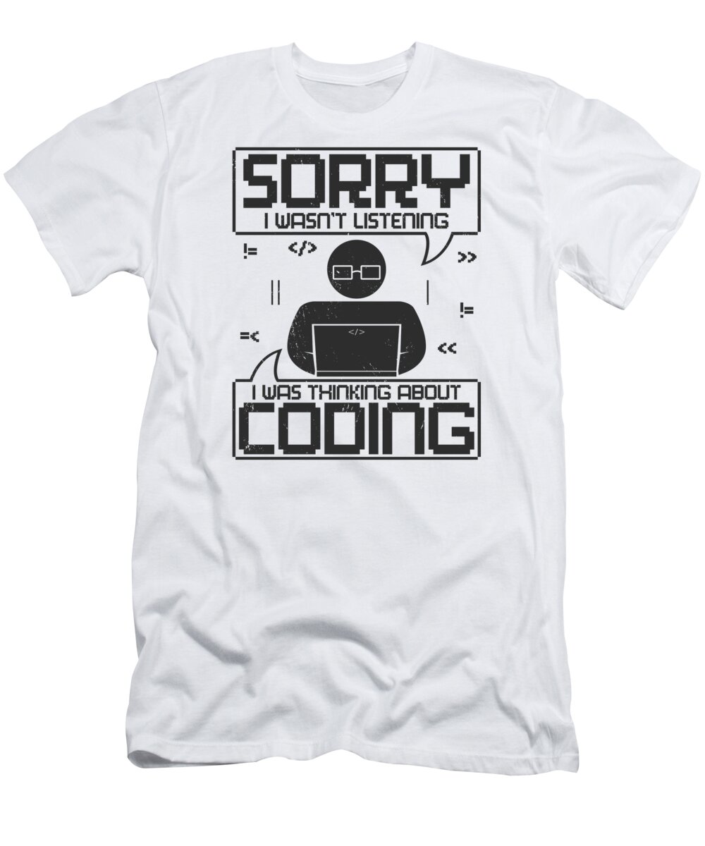 Coding T-Shirt featuring the digital art Programmer Coder Software Web Developer Coding #5 by Toms Tee Store