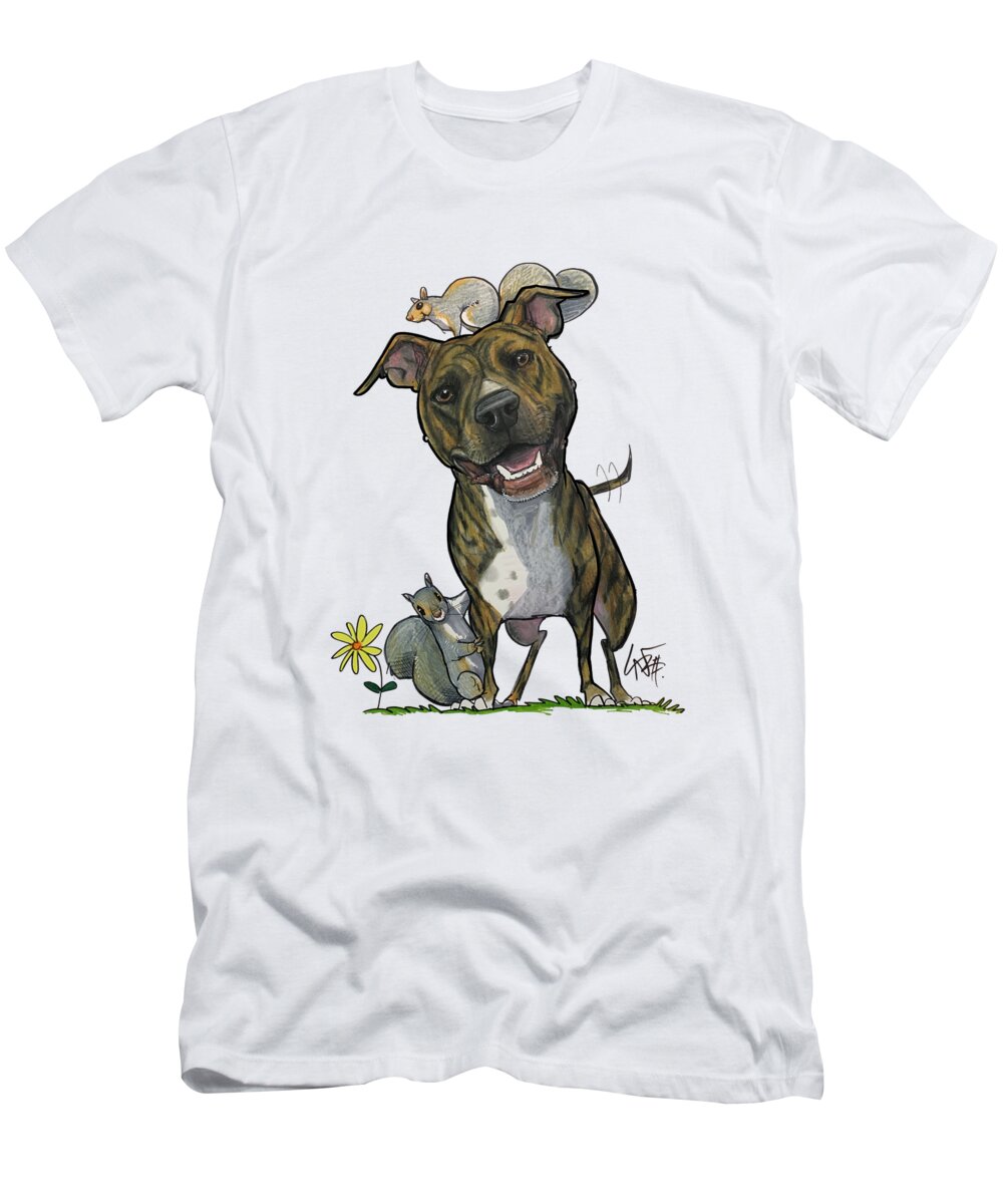 5338 T-Shirt featuring the drawing 5338 Chickos HOPE by Canine Caricatures By John LaFree