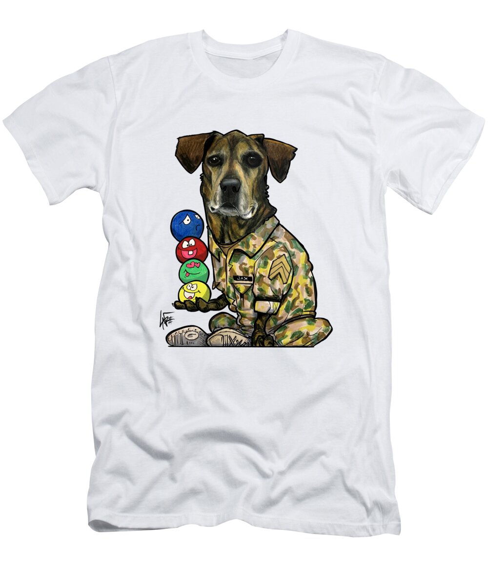 5338 T-Shirt featuring the drawing 5338 Chickos JAXSON by Canine Caricatures By John LaFree