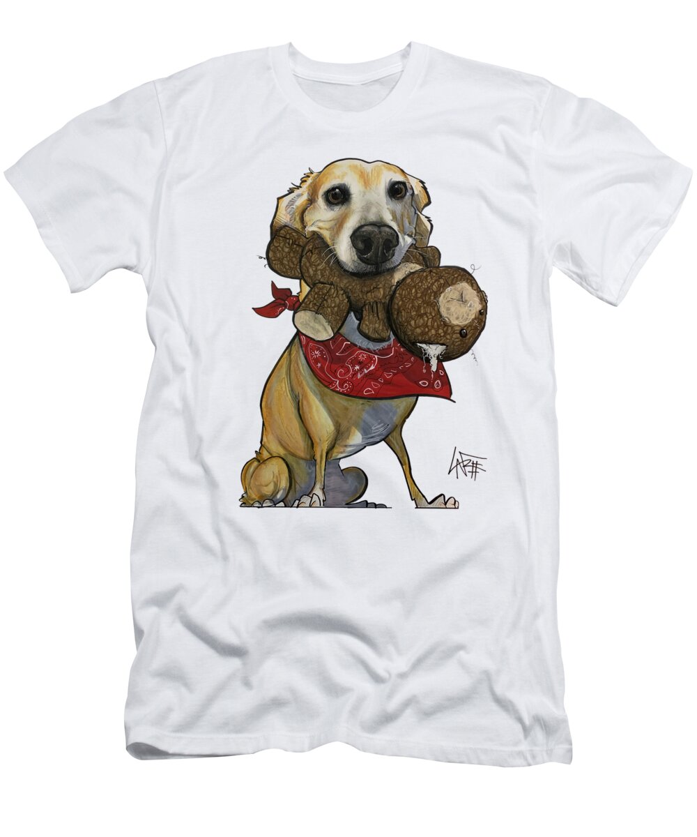 Roberts T-Shirt featuring the drawing 5388 Roberts by Canine Caricatures By John LaFree