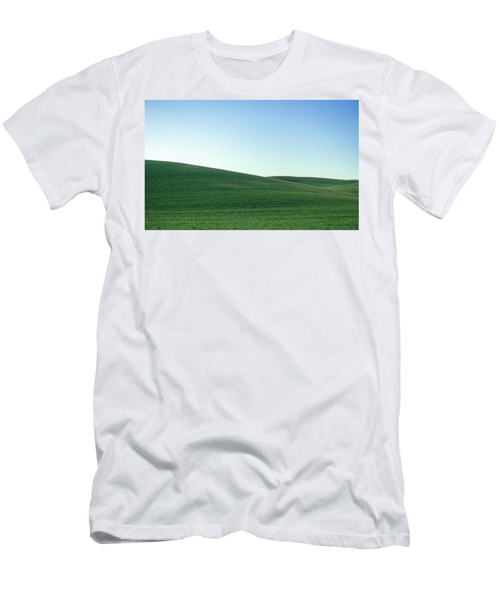 Scenery T-Shirt featuring the photograph Magical wheat farm fields in palouse washington #54 by Alex Grichenko