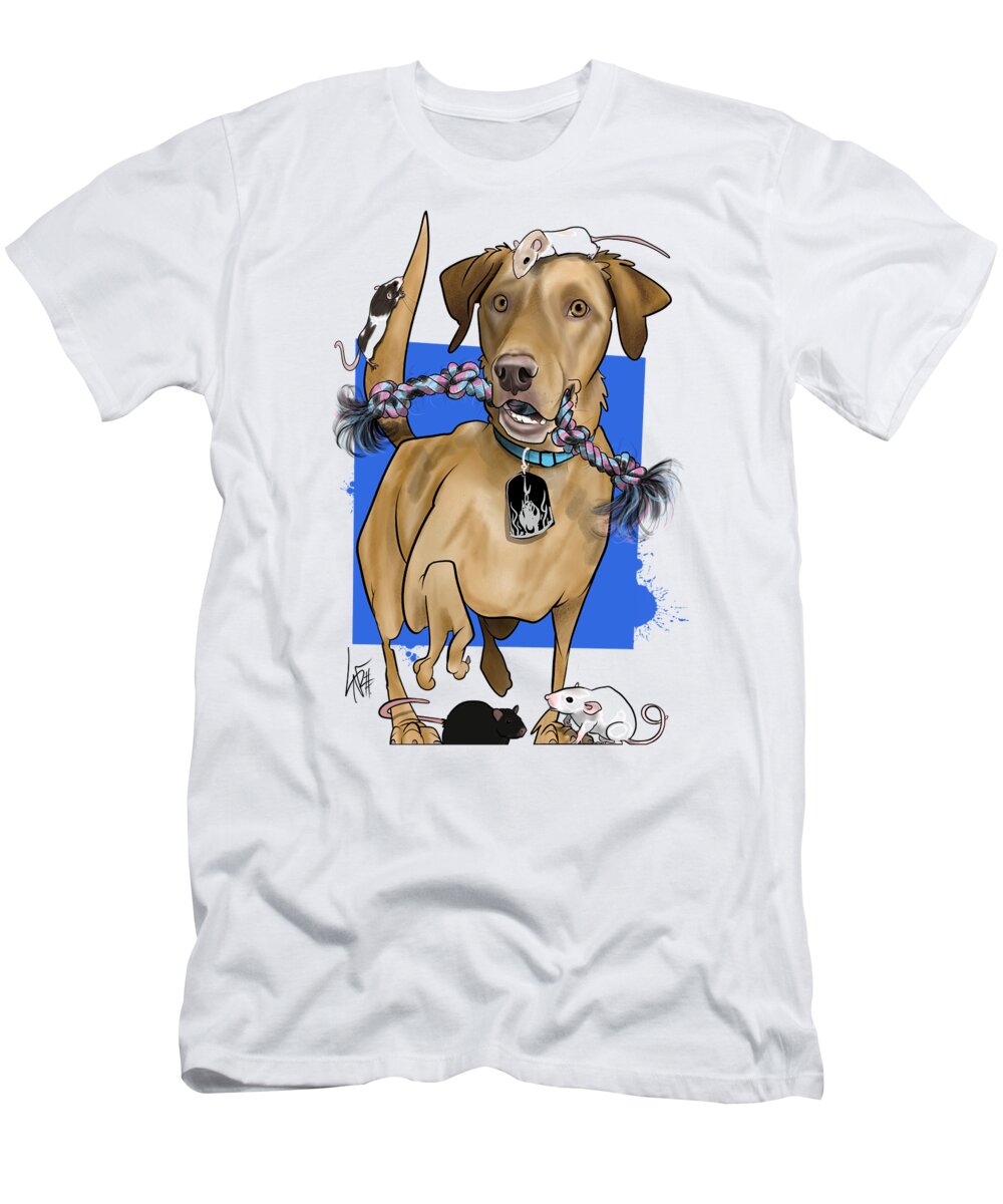 5592 T-Shirt featuring the drawing 5592 Curtis by Canine Caricatures By John LaFree