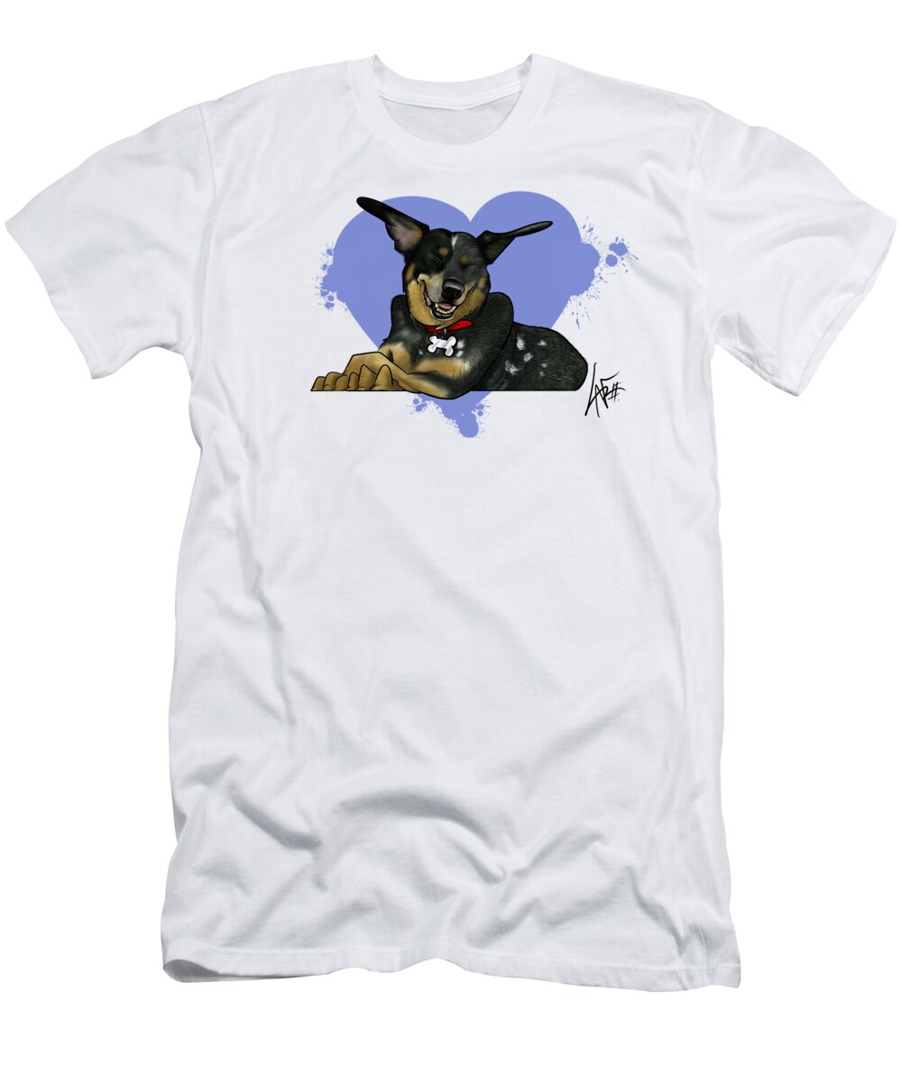 5896 T-Shirt featuring the drawing 5896 Elliott by Canine Caricatures By John LaFree