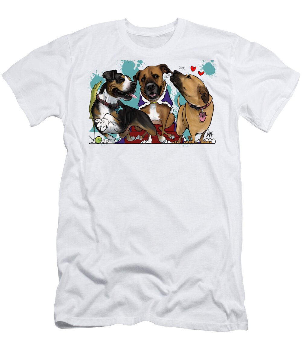 5897 T-Shirt featuring the drawing 5897 Sablich by Canine Caricatures By John LaFree
