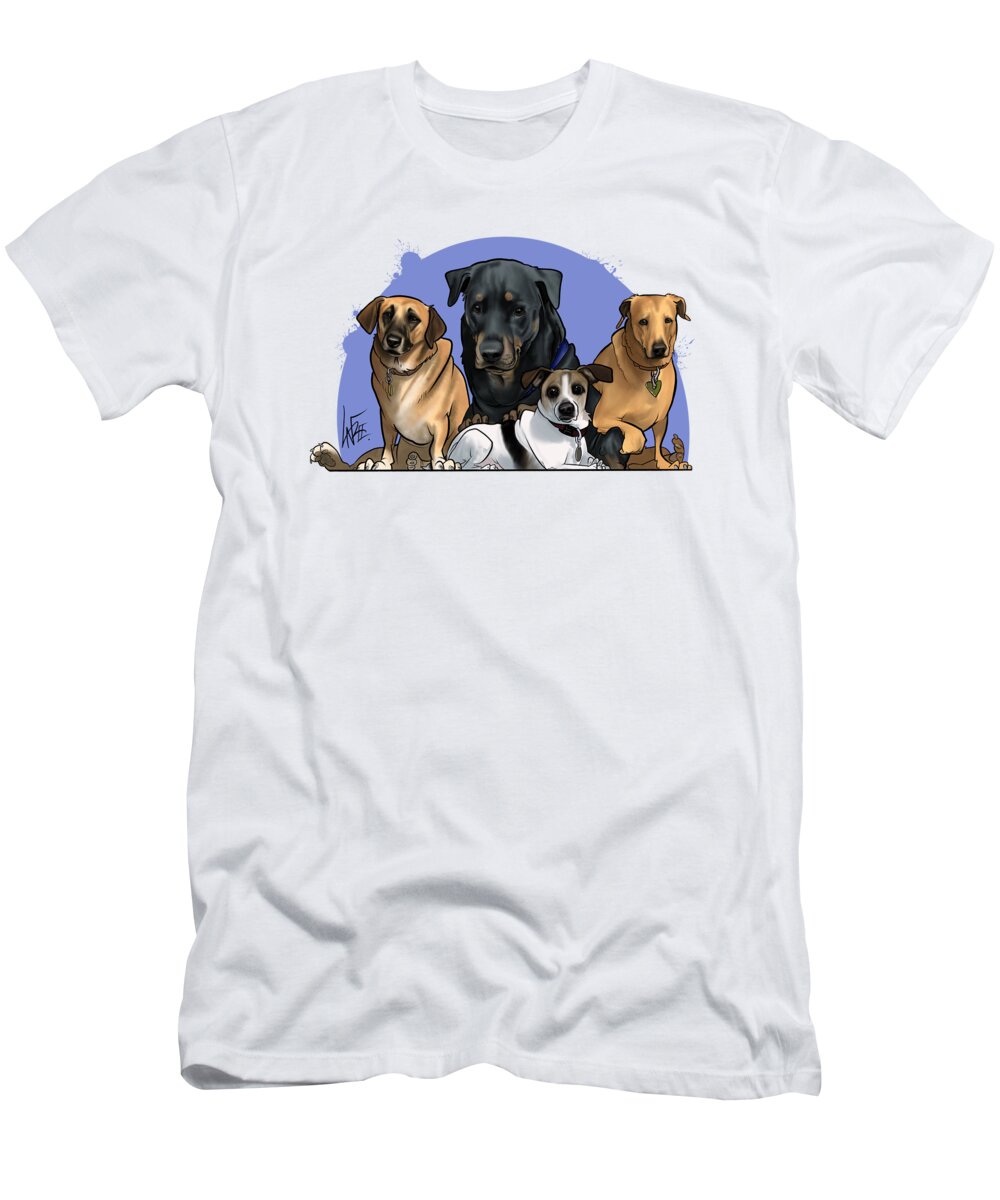 5931 T-Shirt featuring the drawing 5931 Fanelli by Canine Caricatures By John LaFree