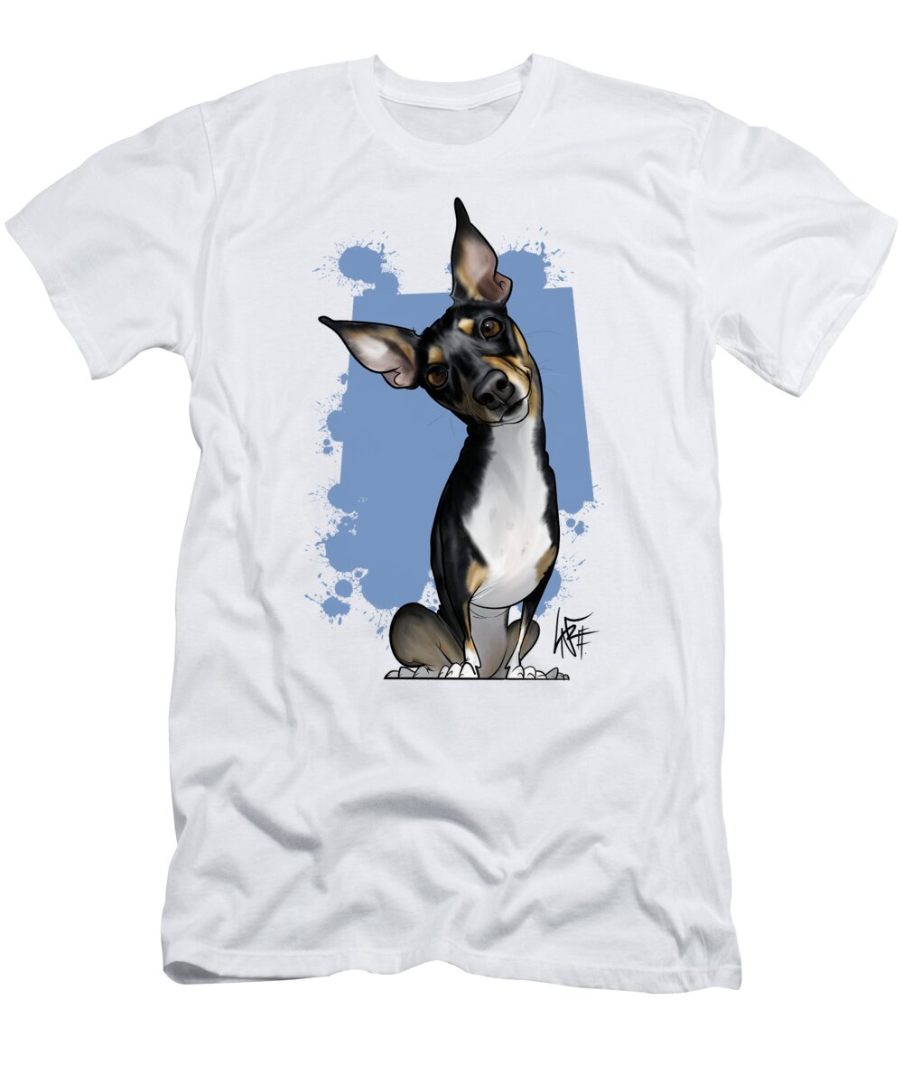 5937 T-Shirt featuring the drawing 5937 Breager 2 by Canine Caricatures By John LaFree