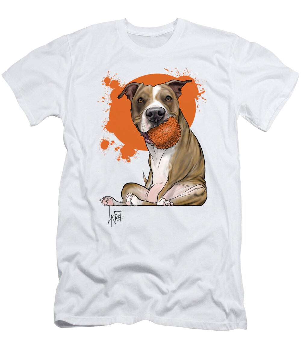 5945 T-Shirt featuring the drawing 5945 Carollo by Canine Caricatures By John LaFree