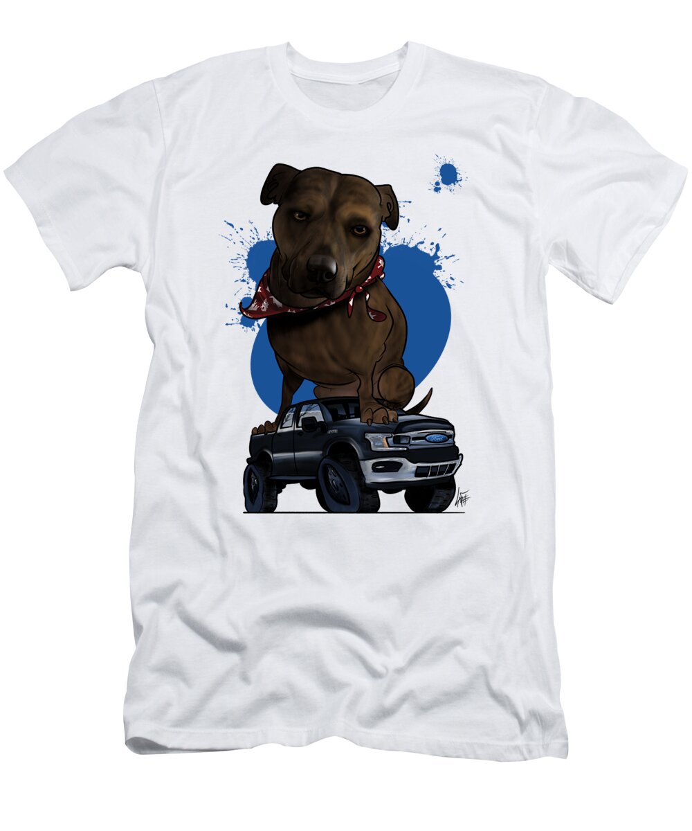 5953 T-Shirt featuring the drawing 5953 Fraser by Canine Caricatures By John LaFree