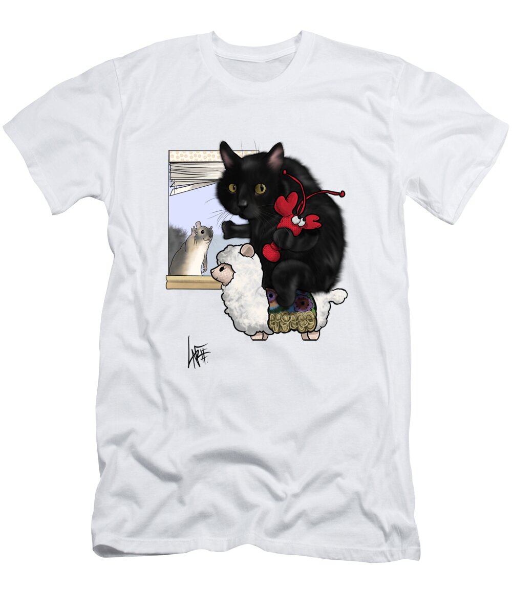5960 T-Shirt featuring the drawing 5960 Catlin by Canine Caricatures By John LaFree