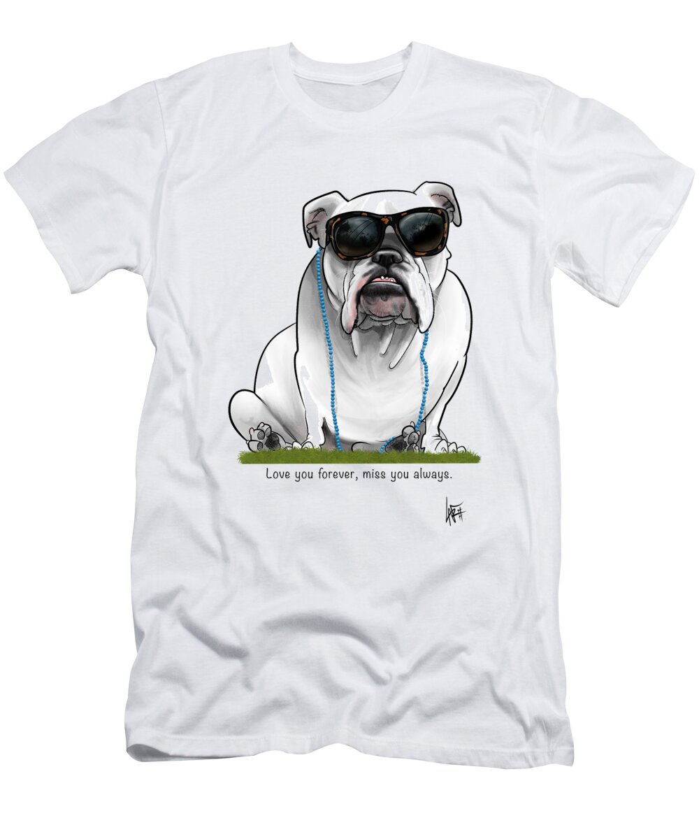 5976 T-Shirt featuring the drawing 5976 Aucoin by Canine Caricatures By John LaFree