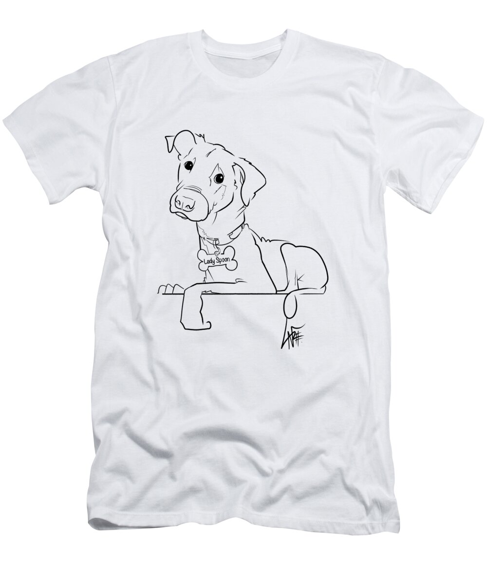 5994 T-Shirt featuring the drawing 5994 Pace by Canine Caricatures By John LaFree
