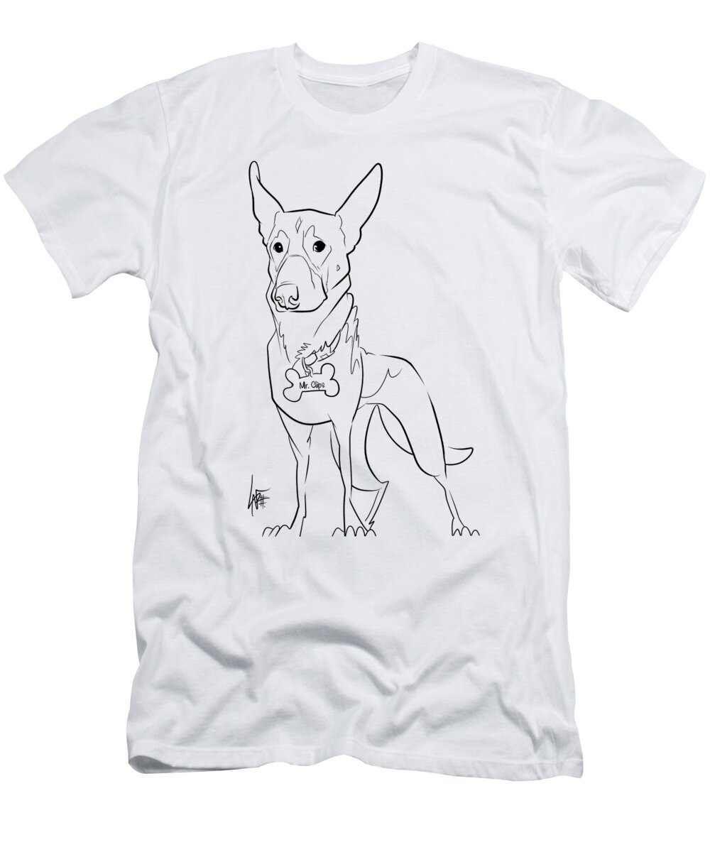 5993 T-Shirt featuring the drawing 5993 Pace by Canine Caricatures By John LaFree