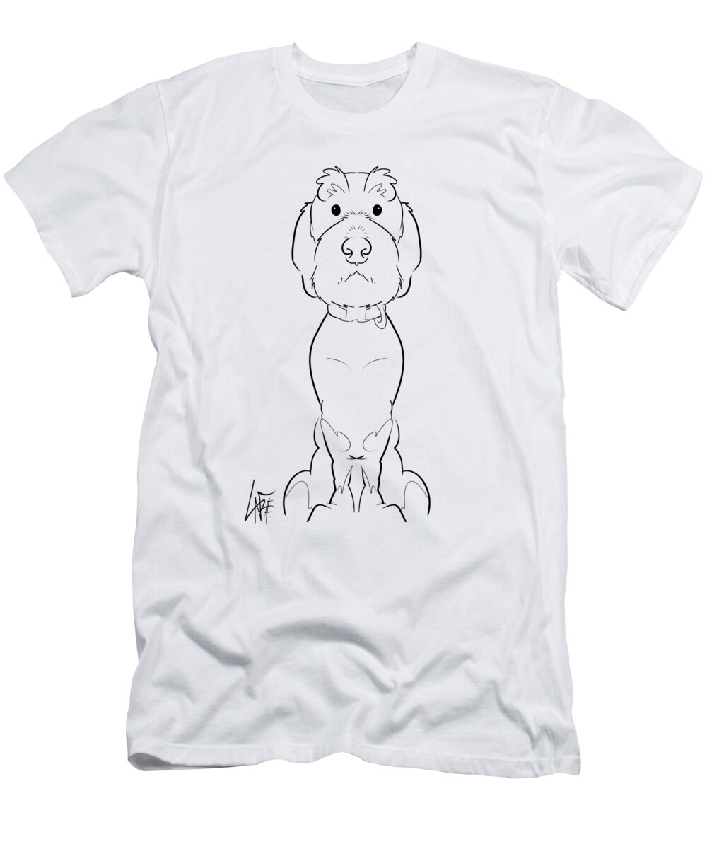 5998 T-Shirt featuring the drawing 5998 Morgan by Canine Caricatures By John LaFree