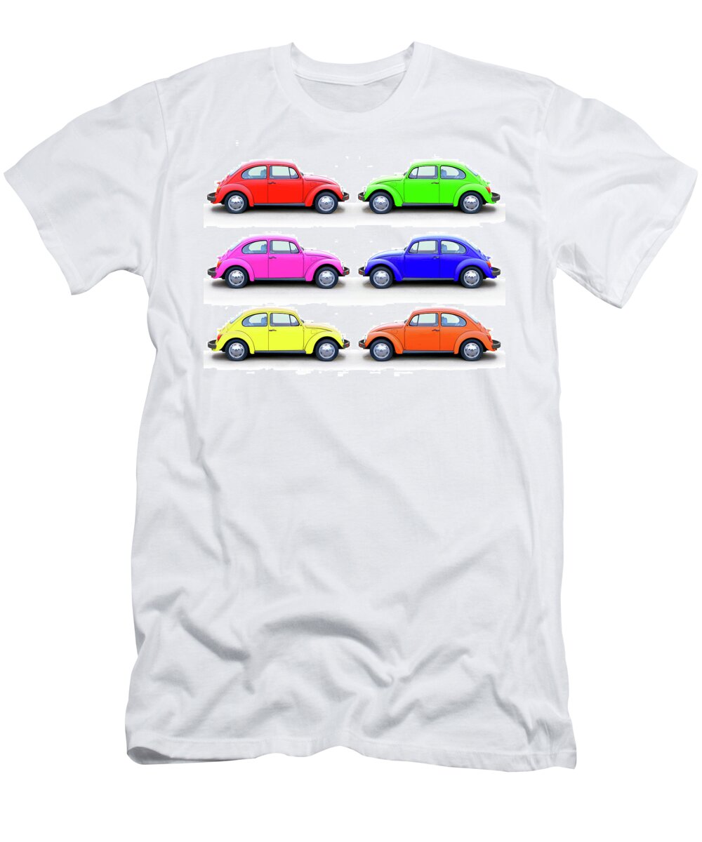 Volkswagen T-Shirt featuring the photograph 6 Beetles by Christopher McKenzie