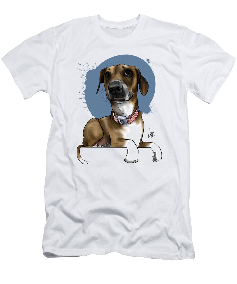 6002 T-Shirt featuring the drawing 6002 Kalstrom by Canine Caricatures By John LaFree