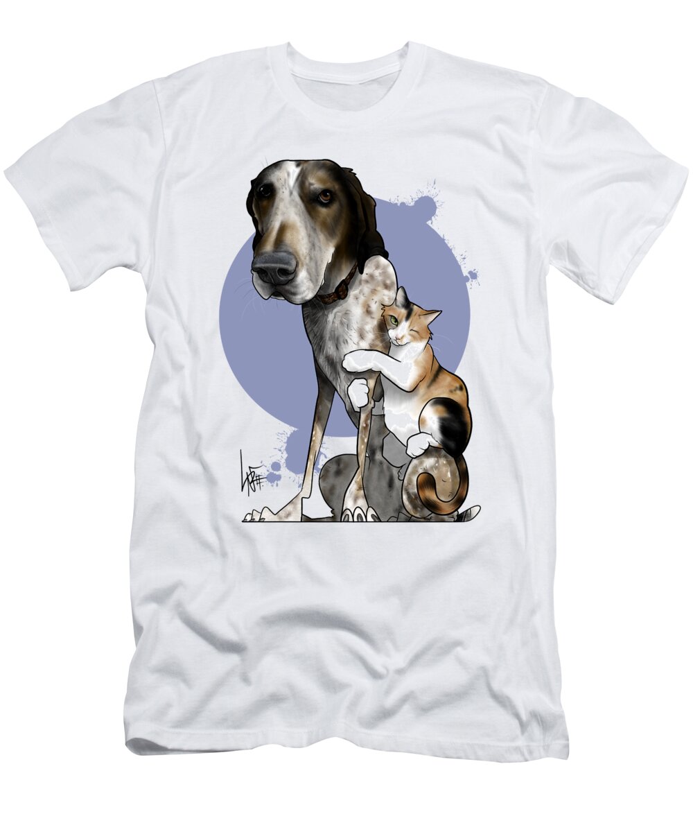 6016 T-Shirt featuring the drawing 6016 Martinez by Canine Caricatures By John LaFree