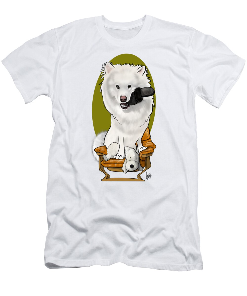 6033 T-Shirt featuring the drawing 6033 Foglia by Canine Caricatures By John LaFree