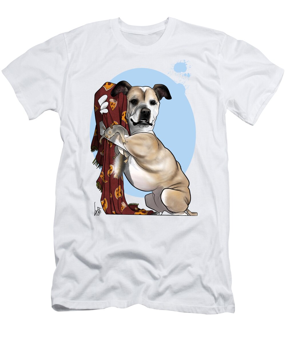 6037 T-Shirt featuring the drawing 6037 Strickler by Canine Caricatures By John LaFree