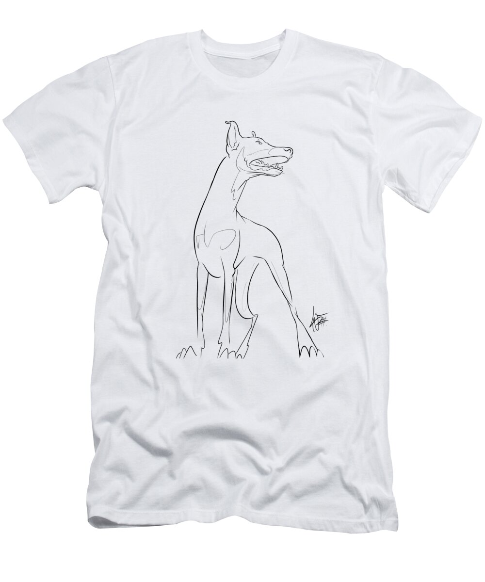 6039 T-Shirt featuring the drawing 6039 Guindon by Canine Caricatures By John LaFree