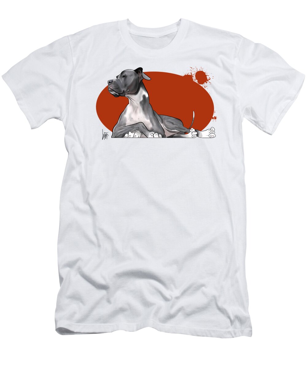 6045 T-Shirt featuring the drawing 6045 Safford by Canine Caricatures By John LaFree