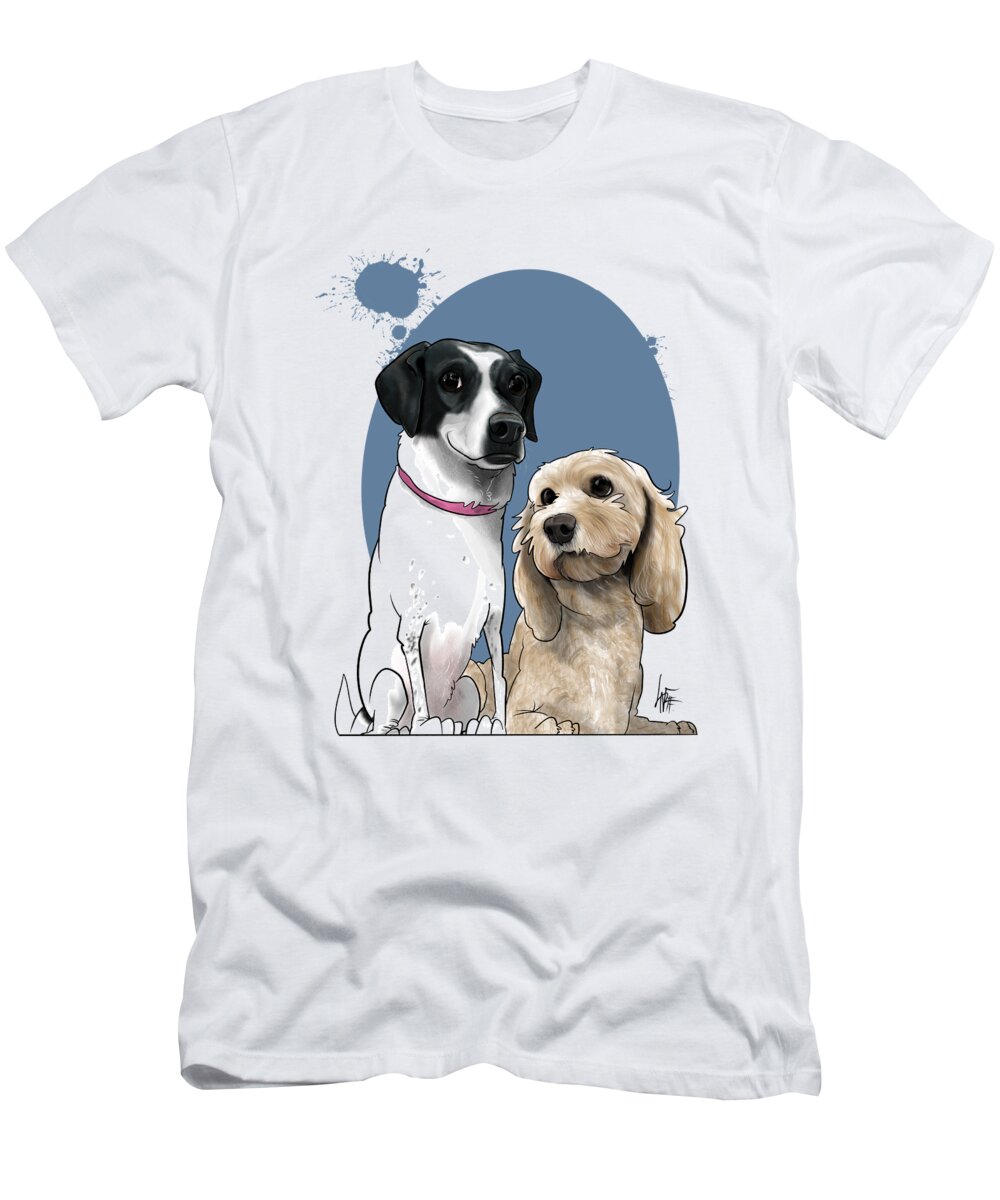 6051 T-Shirt featuring the drawing 6051 Bernard by Canine Caricatures By John LaFree