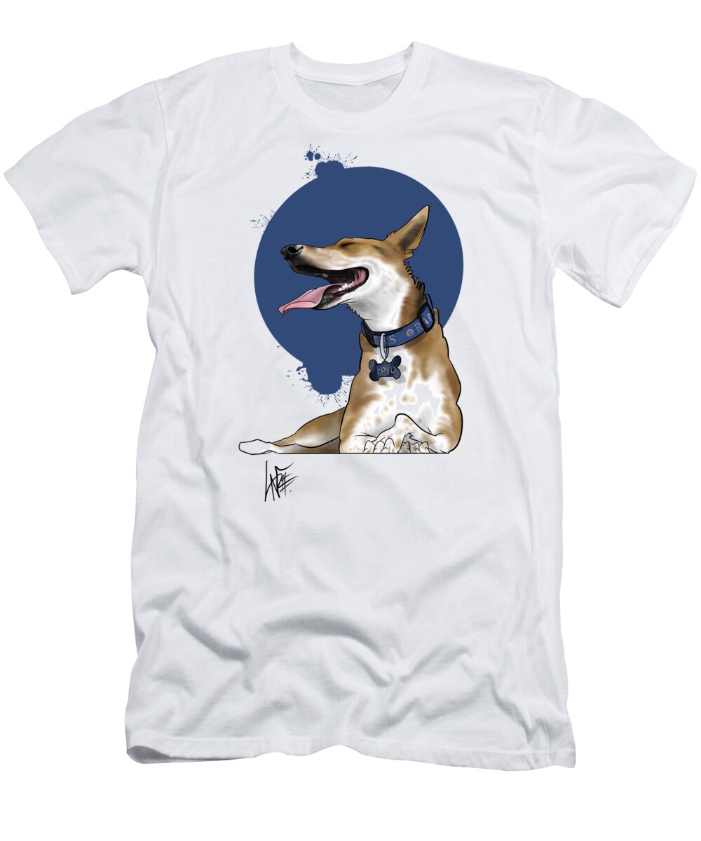 6055 T-Shirt featuring the drawing 6055 Hodapp by Canine Caricatures By John LaFree
