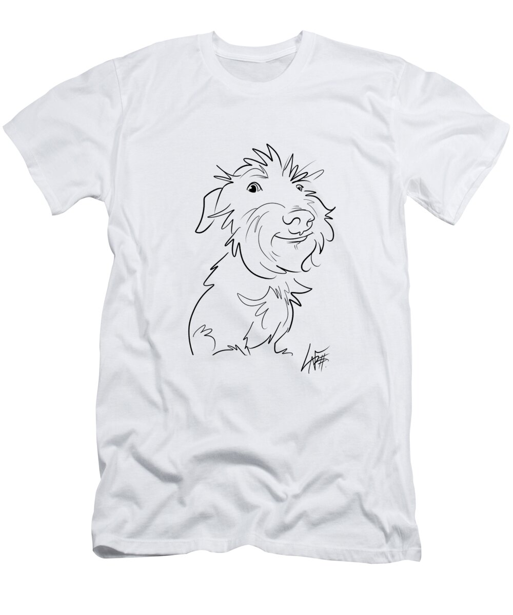 6056 T-Shirt featuring the drawing 6056 Mendoza by Canine Caricatures By John LaFree