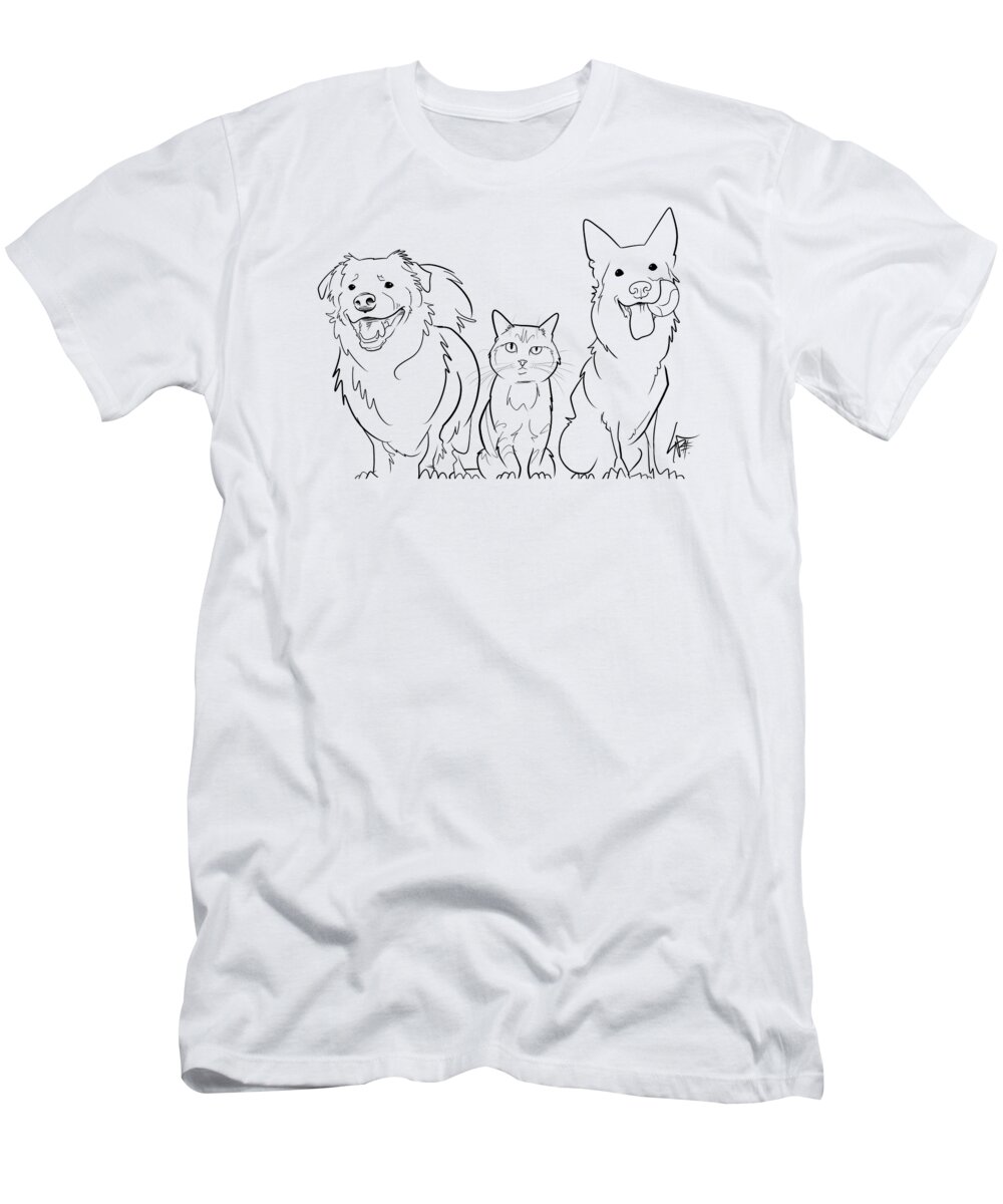 6076 T-Shirt featuring the drawing 6076 Prouty by Canine Caricatures By John LaFree