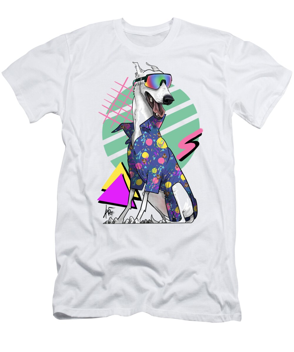 6080 T-Shirt featuring the drawing 6080 Erwin by Canine Caricatures By John LaFree