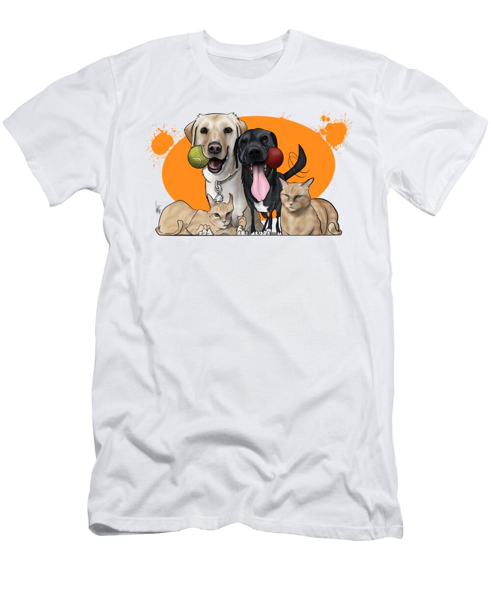6082 T-Shirt featuring the drawing 6082 Narusiewicz by Canine Caricatures By John LaFree