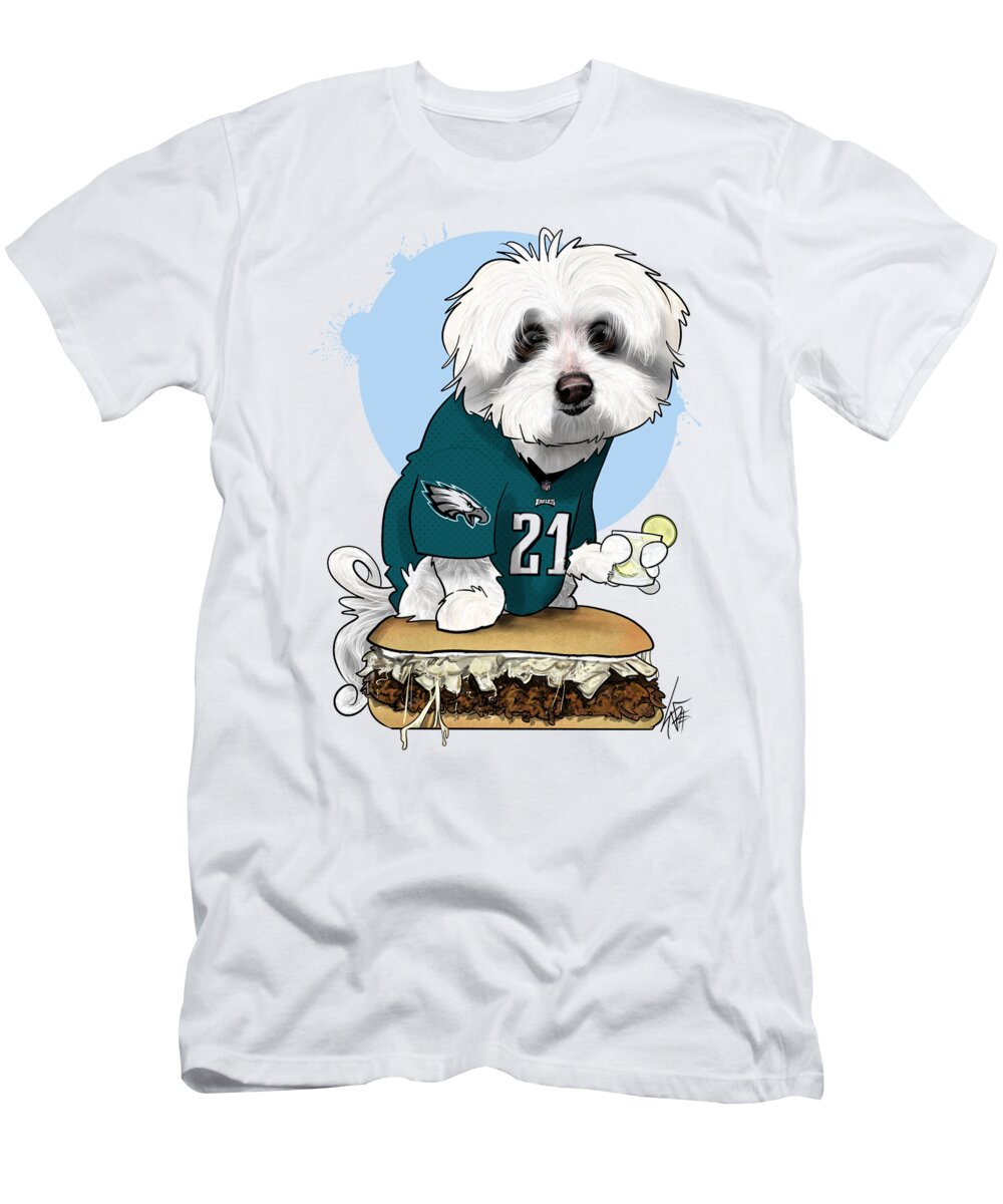 6086 T-Shirt featuring the drawing 6086 Chancler by Canine Caricatures By John LaFree