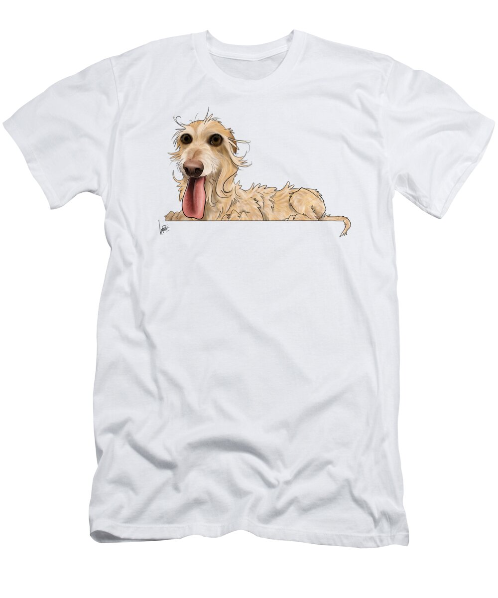 6134 T-Shirt featuring the drawing 6134 Hubard by Canine Caricatures By John LaFree
