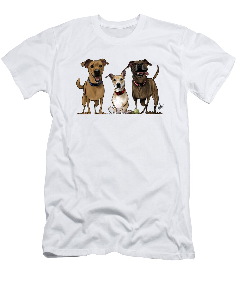 6154 T-Shirt featuring the drawing 6154 Wylie by Canine Caricatures By John LaFree