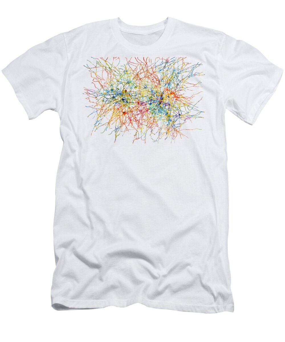 Cortical Neurons T-Shirt featuring the digital art Cortical Neurons #7 by Erzebet S