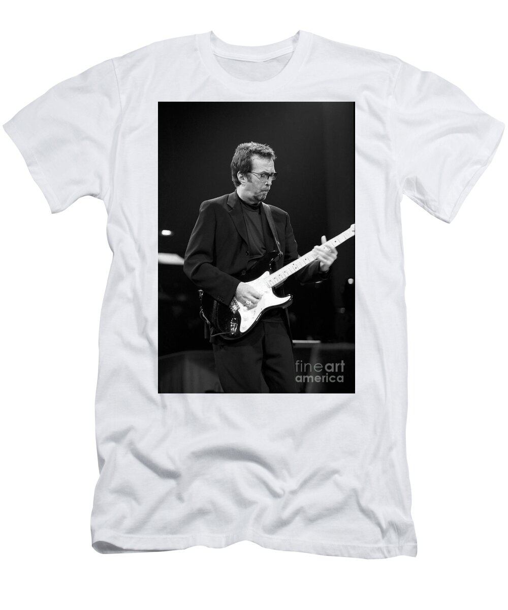 Singer T-Shirt featuring the photograph Eric Clapton #9 by Concert Photos