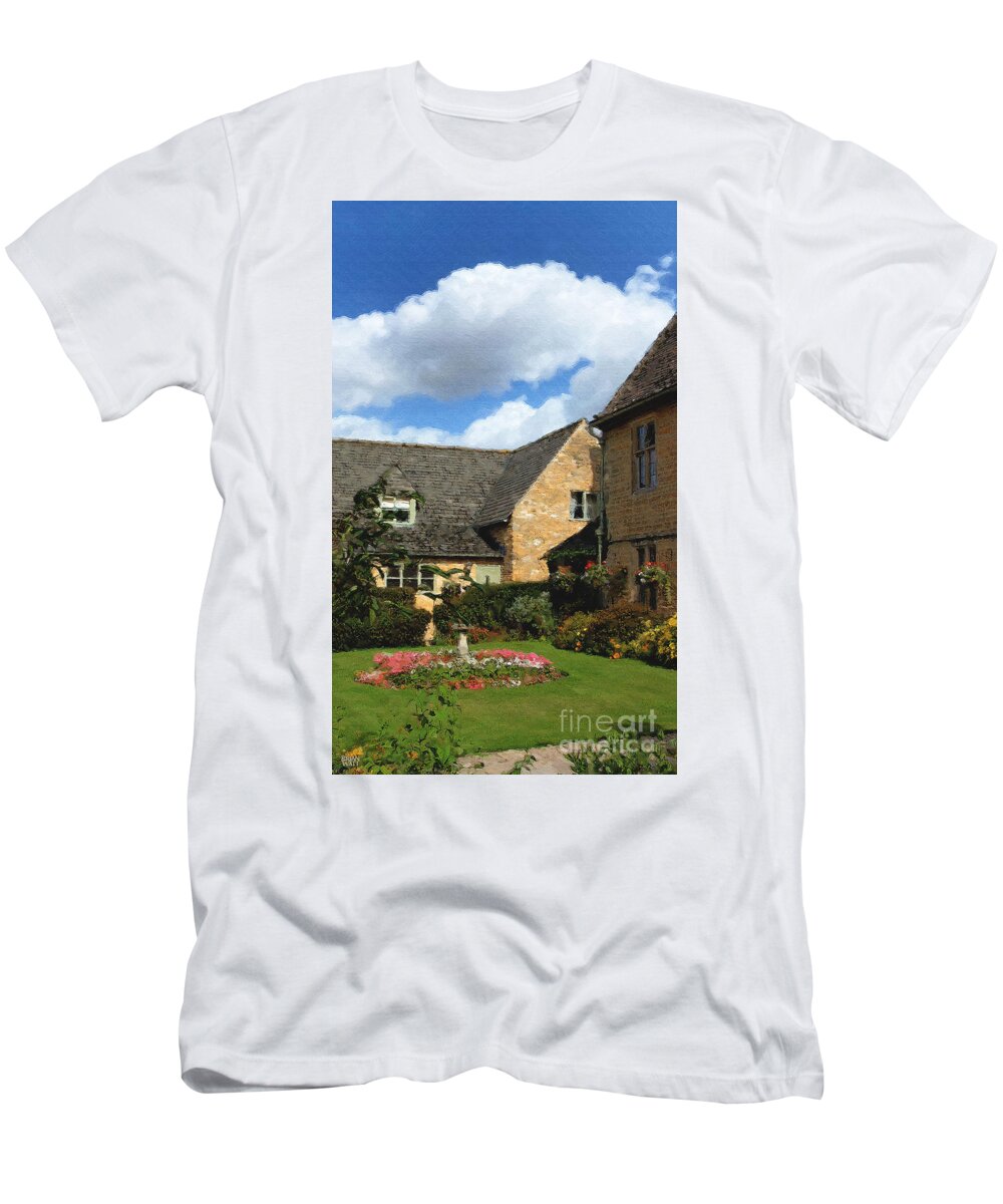 Bourton-on-the-water T-Shirt featuring the photograph A Bourton Garden by Brian Watt