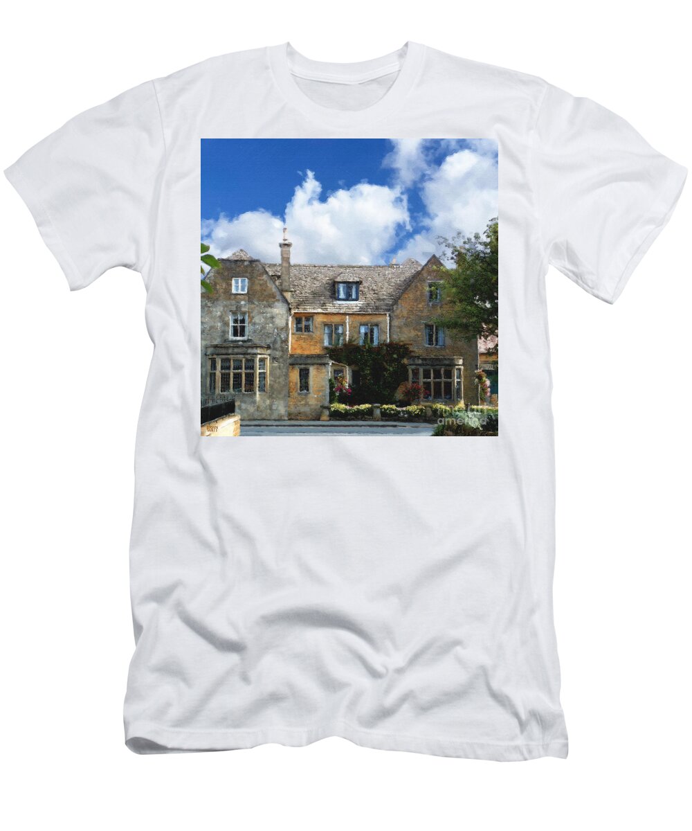 Bourton-on-the-water T-Shirt featuring the photograph A Bourton Inn by Brian Watt