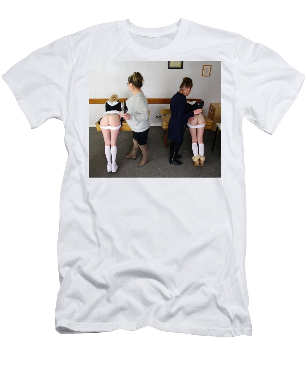 Bare T-Shirt featuring the photograph A double spanking by Asa Jones